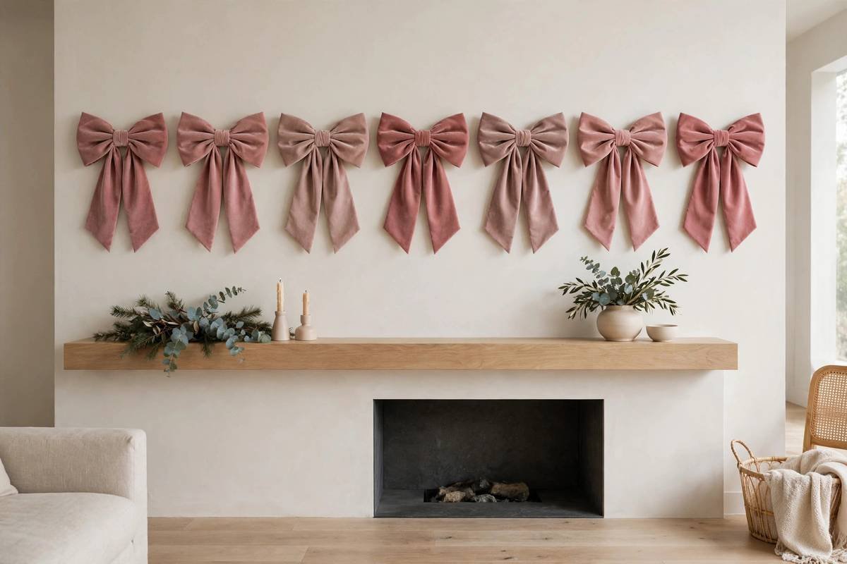 Velvet bow gallery wall