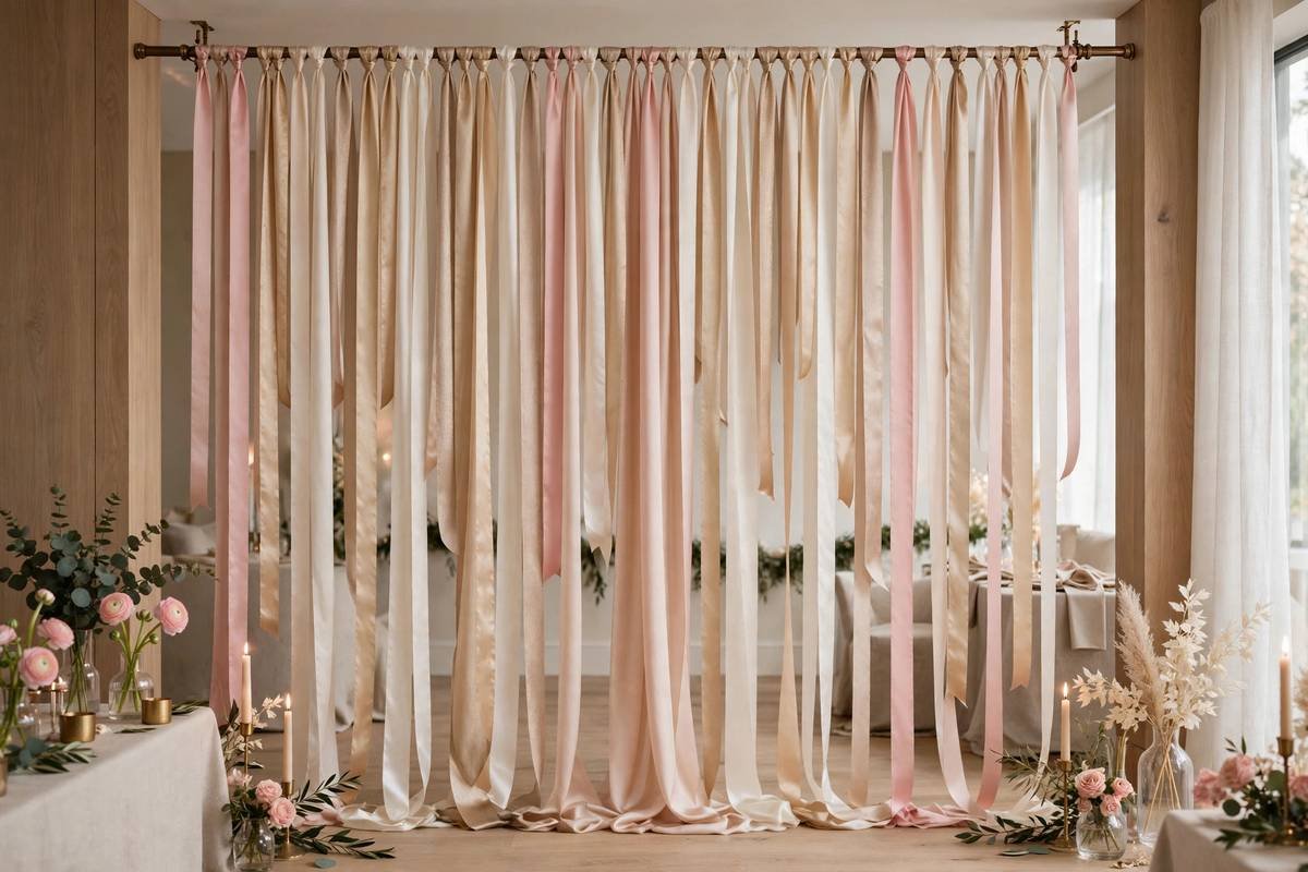 Ribbon curtain backdrop